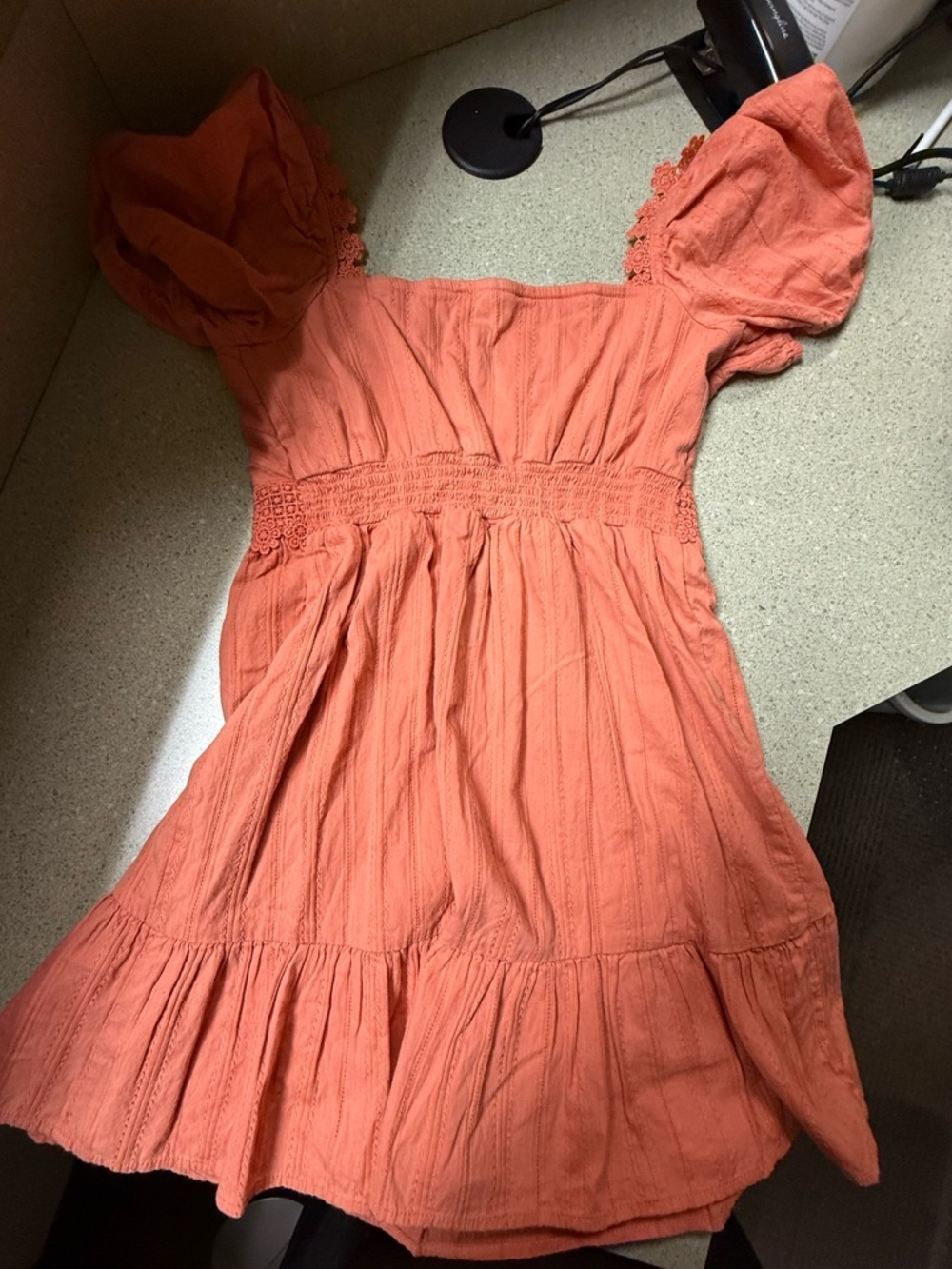 City Studio Terracotta Lace-Trimmed Mini Dress - Picture 4 of 4